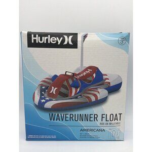 Hurley Waverunner Float Ride-On Inflatable Americana Design Durable PVC 46" X 30